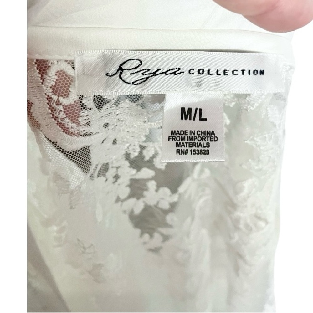 Rya Collection Darling Robe womens MEDIUM / LARGE lace mesh ivory bridal wedding - Picture 8 of 10